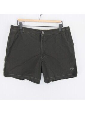 Post Card Swim Trunks Mens 34 Green Nylon Board Shorts Mesh Lined Made In Italy